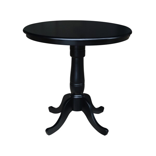 International Concepts Round 36 in Round Top Pedestal Table, 34.9 inH, Black, 36 W, 36 L, 35.1 in H, Wood, Black K46-36RT-6B - main